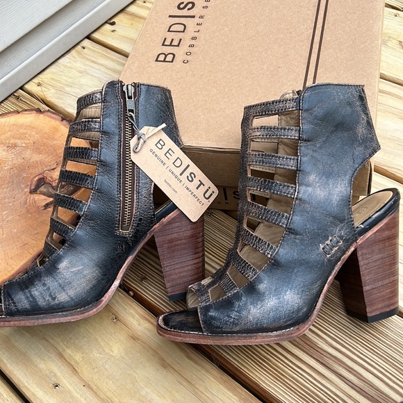 BED|STU OCCAM Peep Toe Heel Black Lux Women size 9 🥳 Host Pick 🥳 - Picture 16 of 16